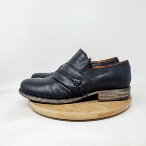 Miz Mooz Lyric Bootie Womens 38 Black Leather Zip Biker Moto Shootie Boho Shoes